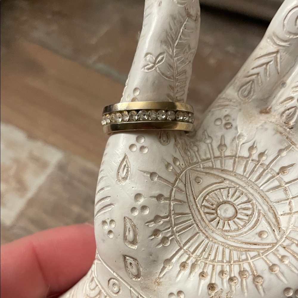 Womans or Mens Size 7 Gold Tone Stainless Steel Ring